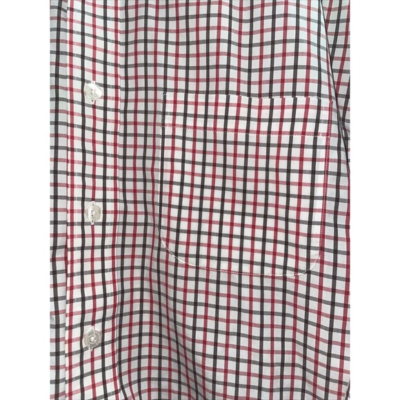 Brooks Brothers Original Polo Button Down Shirt Size L Red Grey White Check - Picture 2 of 13